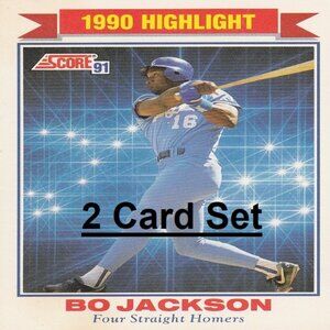 Bo Jackson - Kansas City Royals MLB Card Collection - 2 Card Set